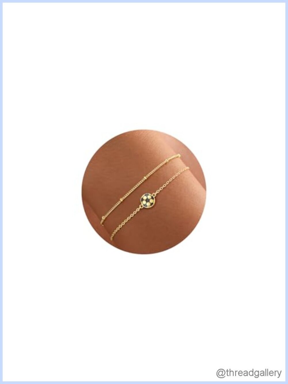 14K Gold Plated Soccer Bracelet for Women Sports Jewelry Chain
